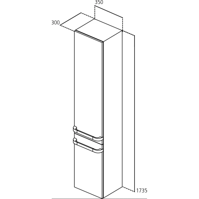 Подвесная колонна левосторонняя белый глянец Ideal Standard Tonic II R4319WG
