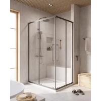 Душевой уголок Cezares Relax RELAX-304-AH-2-120/90-C-GM 120x90 см, профиль оружейная сталь матовый, стекло прозрачное