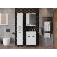 Комплект мебели белый глянец 60 см Onika Балтика 106139 + 1WH302082 + 205848