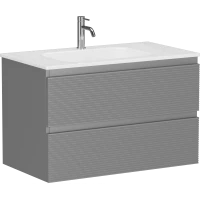 Тумба с раковиной Sancos Folk FL80ES + CN7005 81 см, подвесная, светло-серый матовый