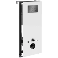 Инсталляция для унитаза WasserKRAFT Abens 20 20TLT.010.ME.WH.PB02 с кнопкой смыва, черный глянец