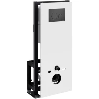 Инсталляция для унитаза WasserKRAFT Glan 66 66TLT.010.ME.WH.MB02 с кнопкой смыва, черный матовый