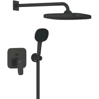 Душевой комплект Grohe Cubeo 1053362430 250 мм, со смесителем, черный матовый