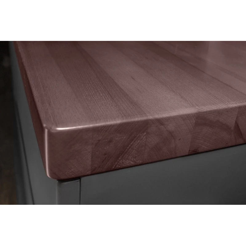 Комплект мебели серый матовый 80 см со столешницей бук темный, раковина черный матовый Jorno Wood Wood.01.80/P/GR + Wood.06.80/DW + 0008691 + Wood.02.50/TK