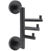 Крючок Bemeta Dark 104206070 тройной, поворотный, для ванны, черный матовый