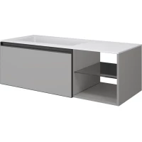 Тумба с раковиной Armadi Art Quatro Luna 790-M6-120-L-A + 793-120-W-A 121 см L, подвесная, серый матовый
