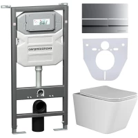 Комплект подвесной унитаз Ceramica Nova Metric CN3007 + система инсталляции Ceramica Nova Envision Flat CN1002M + CN1000