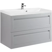 Тумба под раковину Art&Max Platino AM-Platino-900-2C-SO-GCM 89,8 см, подвесная, светло-серый матовый