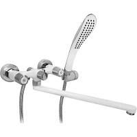 Смеситель для ванны Gappo G2249 универсальный, с душевым гарнитуром, хром/белый