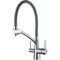 Смеситель для кухни Gappo G4398-17 с подключением к фильтру, гибким изливом, хром