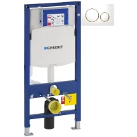 Инсталляция для унитаза Geberit Duofix Sigma 20 111.300.00.5 + 111.815.00.1 + 115.882.KK.1 с кнопкой смыва, белый/золотой/белый