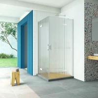 Душевой уголок Vegas Glass AFA Retta 80 01 Moru 80x80 см, профиль белый, стекло рифленое