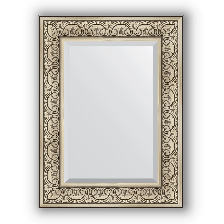 Зеркало 60x80 см барокко серебро Evoform Exclusive BY 3398 зеркало 100x125 см барокко серебро evoform exclusive g by 4381