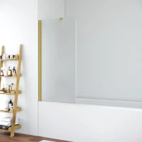 Шторка на ванну Vegas Glass EV ST NOVO 76 03 10 L 76 см L, профиль золотой матовый, стекло сатин
