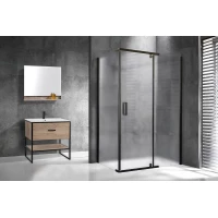 Душевой уголок Royal Bath RB8110HPVD-C-BL 110x80 см, профиль черный матовый, стекло матовое