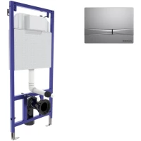 Инсталляция для унитаза Berges Novum F2 040252 с кнопкой смыва, матовый хром