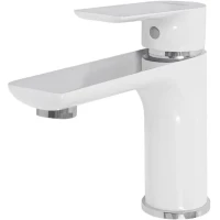 Смеситель для раковины Hansberge Nordic H1099W хром/белый