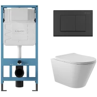 Комплект подвесной унитаз Aqueduto Cone CON0110 + система инсталляции Aqueduto Tecnica Quadrado TEC01 + QUA0140