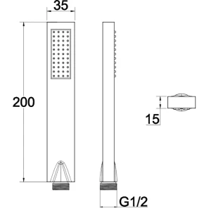 Изображение товара душевая лейка whitecross x quadra-gm 1 режим, оружейная сталь