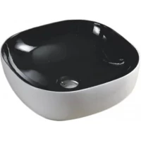 Раковина-чаша CeramaLux 360 41,5x41,5 см, накладная, черный/белый