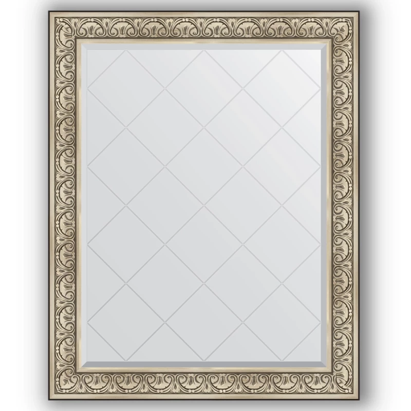 Зеркало 100x125 см барокко серебро Evoform Exclusive-G BY 4381 