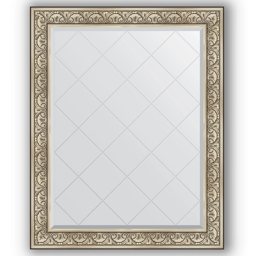 Зеркало 100х125 см барокко серебро Evoform Exclusive-G BY 4381 - фото 1