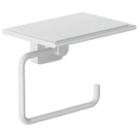 Держатель туалетной бумаги Kludi Vela S 2597153 с полкой для телефона, белый матовый