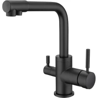 Смеситель для кухни Emar ЕС - 3003N black с подключением к фильтру, черный матовый