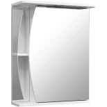 Изображение товара зеркальный шкаф 55x70 см белый глянец/белый матовый r stella polar лана sp-00000044