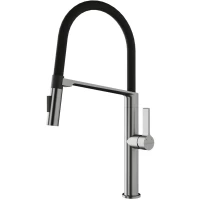 Смеситель для кухни Paulmark Barrel Ba214029-BS с гибким изливом, нержавеющая сталь