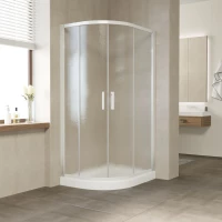 Душевой уголок Vegas Glass ZS Novo h2000 90 01 02 90x90 см, профиль белый, стекло шиншилла