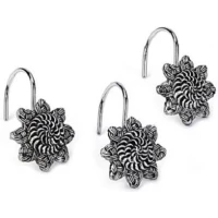 Набор из 12 крючков для шторки Avanti Braided Medallion Silver 11166G-SLV