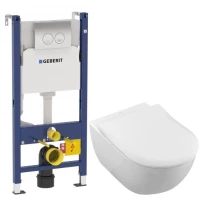 Комплект подвесной унитаз Villeroy & Boch Subway 2.0 5614R2R1 + система инсталляции Geberit 458.124.21.1