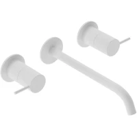 Смеситель для раковины Cezares Leaf LEAF-BLI3L-L-BIO встраиваемый, с донным клапаном, белый матовый