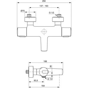 Изображение товара термостат для ванны ideal standard ceratherm 100 a4624aa