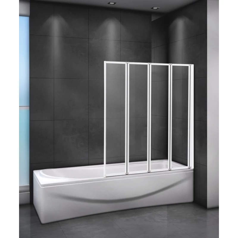 Шторка для ванны 80 см Cezares RELAX-V-4-80/140-P-Bi-R текстурное стекло
