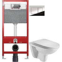 Комплект подвесной унитаз WeltWasser Baarbach 004GL-WT 10000003811 + система инсталляции Tece 9300302 + 9240401