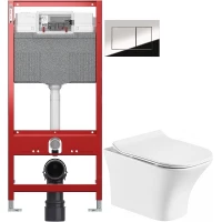 Комплект подвесной унитаз Orange C02-100W + система инсталляции Tece 9300302 + 9240401