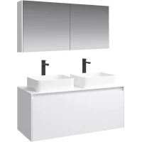 Комплект мебели белый глянец 120 см Aqwella 5 Stars Mobi MOB0112W + MOB0712W + 4640021064269 + 4640021064269 + MOB0412 + MOB0717W