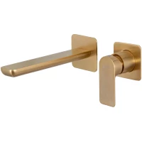 Смеситель для раковины Remer Infinity I15PLBG встраиваемый, без донного клапана, золотой матовый