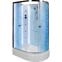 Душевая кабина 120x80x208 см Deto EM2712LNLED+GM матовое с прозрачным узором