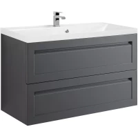 Тумба под раковину Art&Max Platino AM-Platino-1000-2C-SO-GM 99,3 см, подвесная, серый матовый