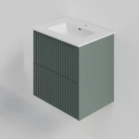 Тумба под раковину La Fenice Terra Twin FNC-01-TER-G-60-2 59 см, подвесная, серо-зеленый матовый