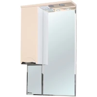 Зеркальный шкаф 65x100 см бежевый глянец/белый глянец L Bellezza Альфа 4618810002075
