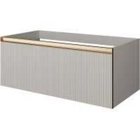 Тумба под раковину Armadi Art Quatro Cashmere Fuga 790-M1-100-CM-RIB-MG-LED 100 см, подвесная, с подсветкой, кашемир матовый