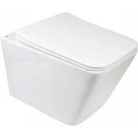 Унитаз подвесной Agger AT10150 безободковый, торнадо, с сиденьем микролифт, белый глянец