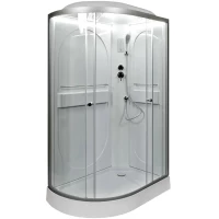 Душевая кабина 120x80x215 см Deto L602RLED прозрачное