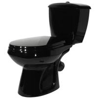 Унитаз-компакт Оскольская Керамика Элисса Стандарт 43374130202 косой выпуск, с сиденьем, черный глянец