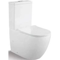 Унитаз-компакт CeramaLux TR2177 безободковый, торнадо, с сиденьем микролифт, белый