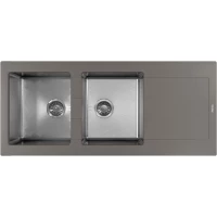Кухонная мойка Florentina Комби 1160 21.415.E1160.307 116x51 см, нержавеющая сталь/серый шелк